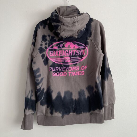 686 Womens Hoodie Sweatshirt Size XS Brown Black Outdoor Snowboard Comfort - Picture 10 of 13